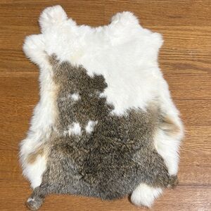 0801 Natural Brown and White rabbit fur